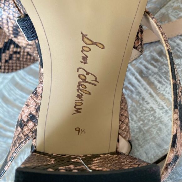 Nwob-sam Edelman- Sammy Snake Print Wrap Around Block Heel Sandal (Size:9.5) - Picture 10 of 10